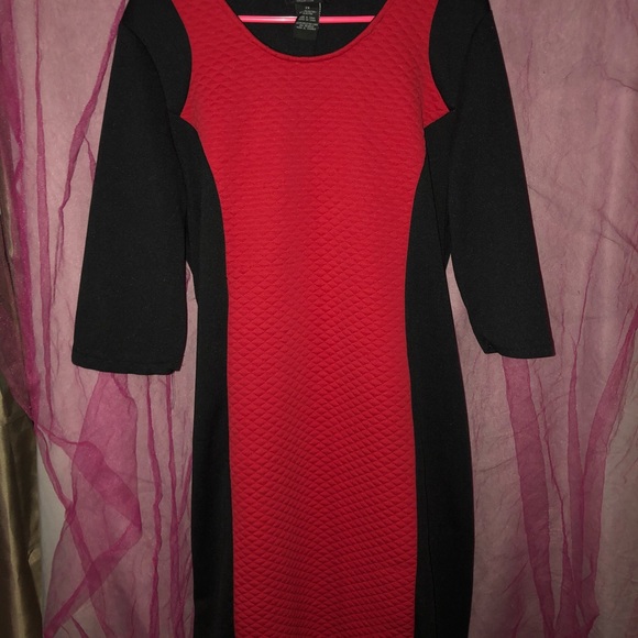 Rouge Collection Dresses & Skirts - Red/Black Bodycon Dress